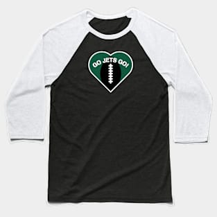 Heart Shaped New York Jets Baseball T-Shirt